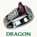 Pierced Dragon engagement rings